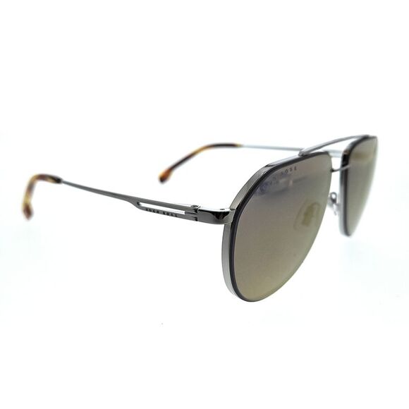 Hugo Boss BOSS 1326/S 6C5 6C5 Brown Horn Ruthenium Aviator Sunglasses - Picture 3 of 5
